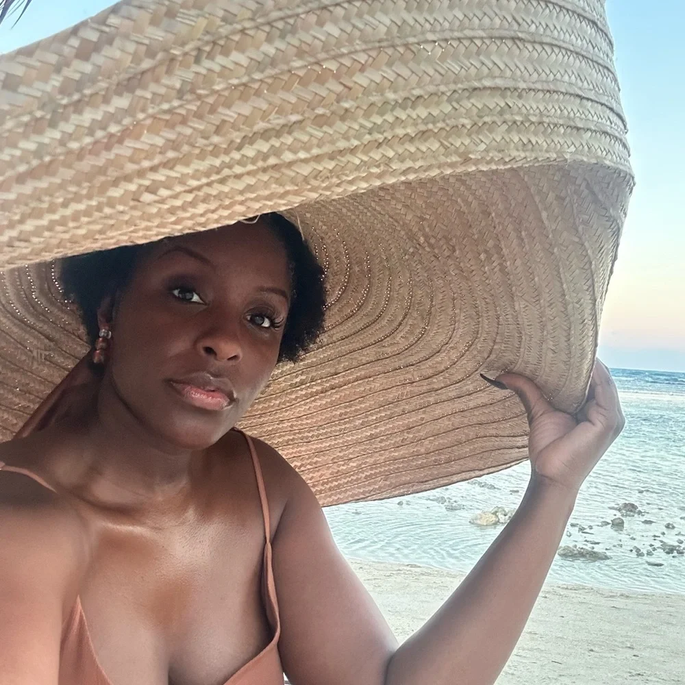 Wide-Brim Straw Sun Hat - Natural